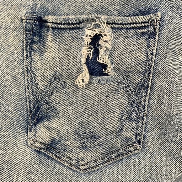 McGuire “Valletta Straight” Light Wash Fringed Hem Straight Crop Jeans size 27 - Picture 4 of 13